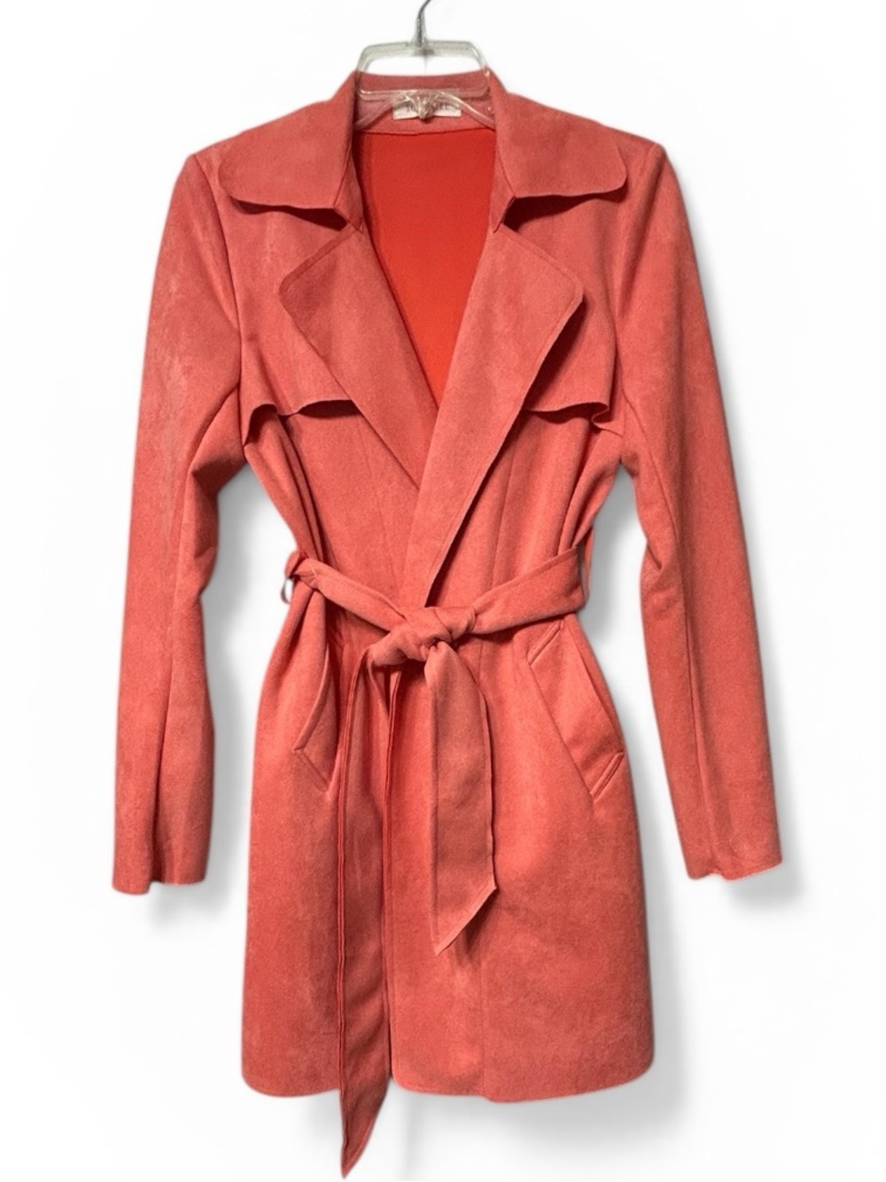 Anthropologie NWOT Solitaire peach trench jacket - Picture 3 of 8